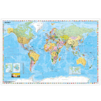 Fototapete Weltkarte politisch mit Flaggen, deutsche Beschriftung