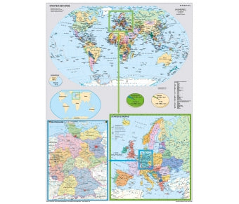 Deutschland und Europa in der Welt auf Hartschaum-Platte