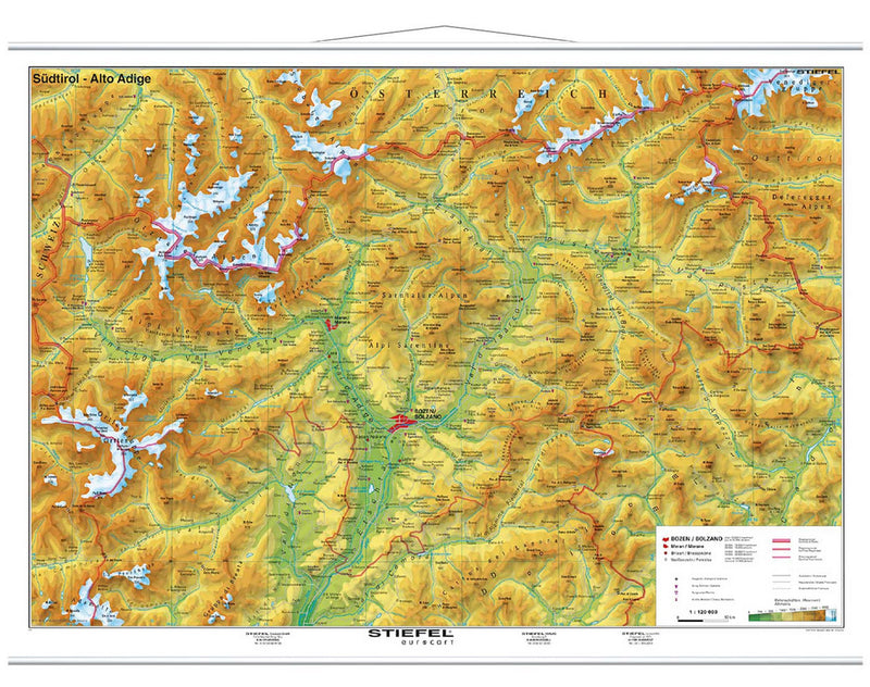 Südtirol physisch (deutsch/italienisch)