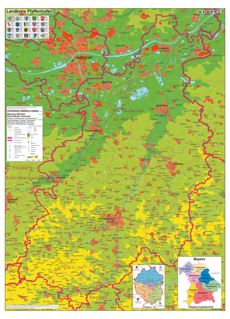 Landkreiskarte Pfaffenhofen