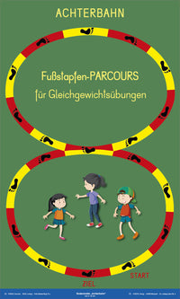 Achterbahn – Fußstapfen-Parcours für Gleichgewichtsübungen