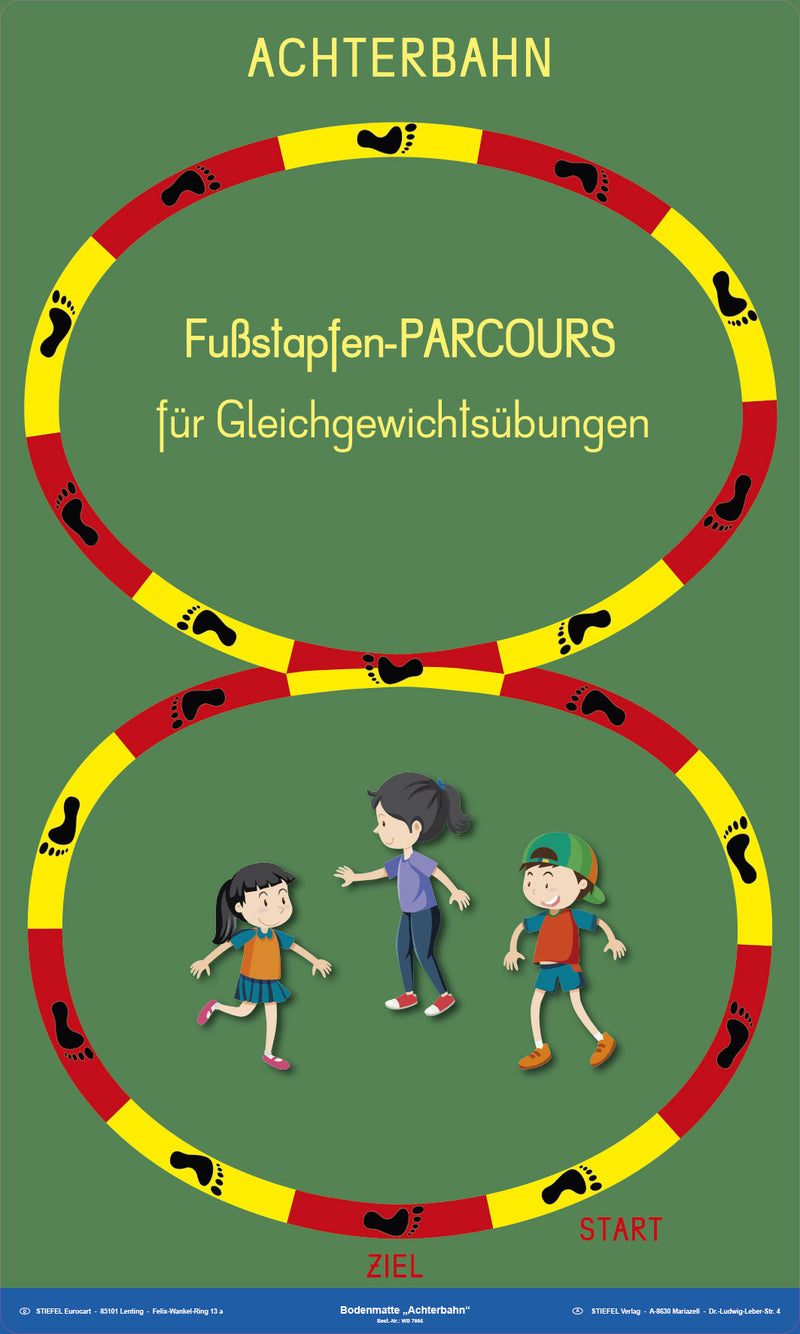 Achterbahn – Fußstapfen-Parcours für Gleichgewichtsübungen