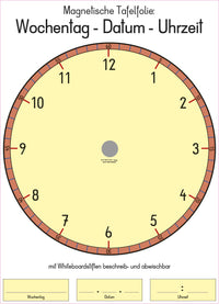Magnetfolie "Wochentag, Datum, Uhrzeit"