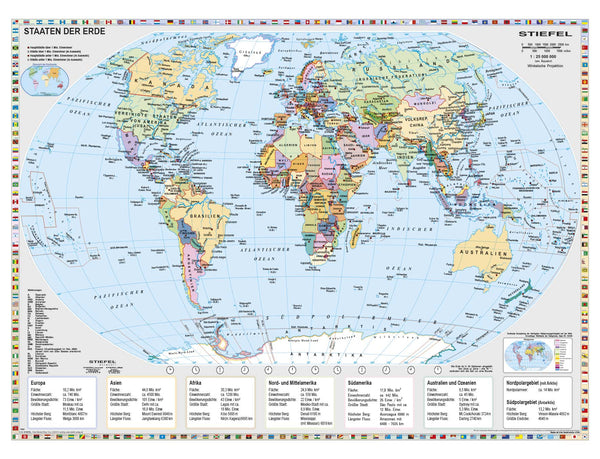 Staaten der Erde mit Flaggenrand