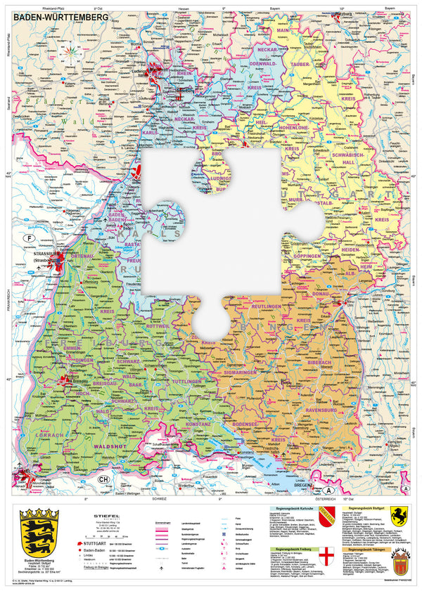 Baden Württemberg XXL-Puzzle magnetisch