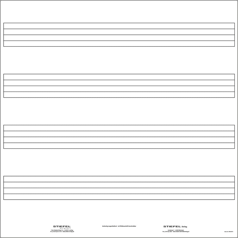 Tafelfolie Notenlineatur - magnetisch - beschreibbar