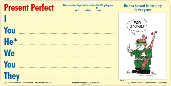 Magnetstreifen Present Perfect