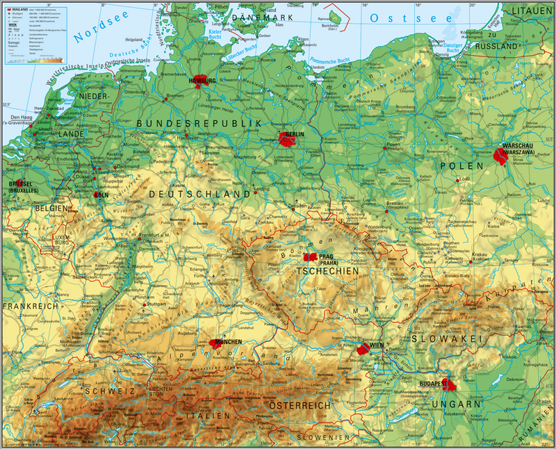 Zentraleuropa physisch