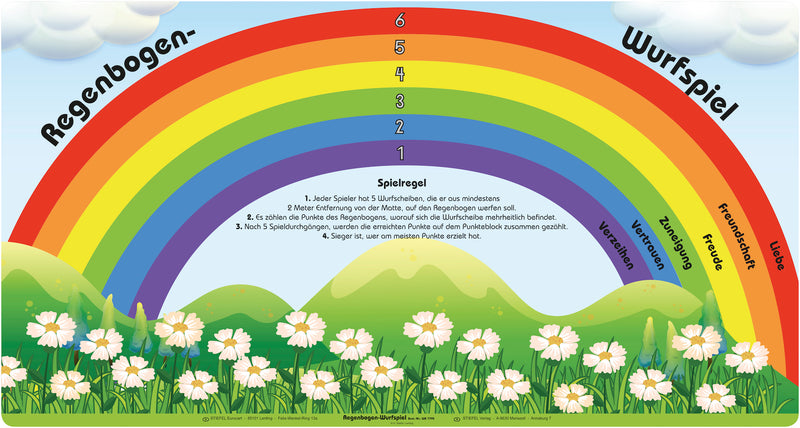 XL Bodenmatte "Regenbogen-Wurfspiel"